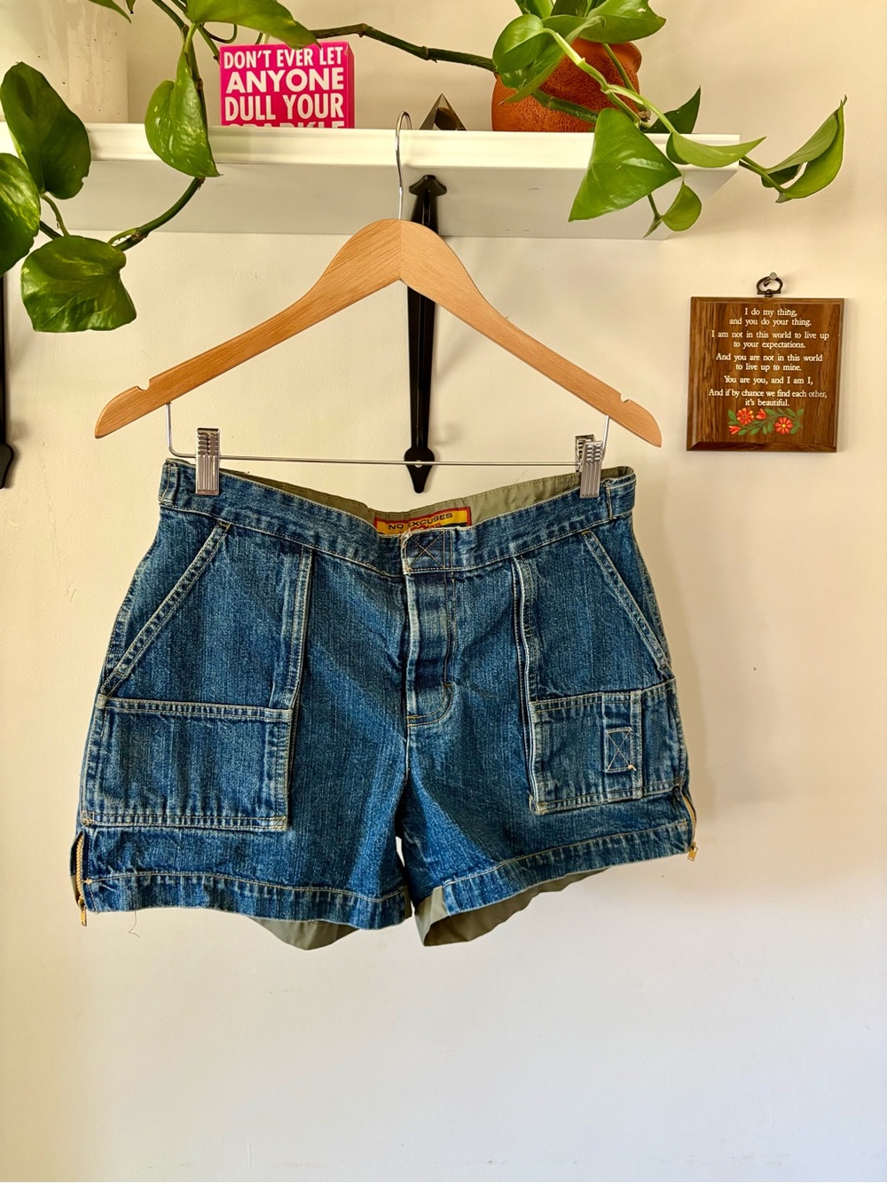 Denim Utility Shorts - Blue Women’s Casual Shorts